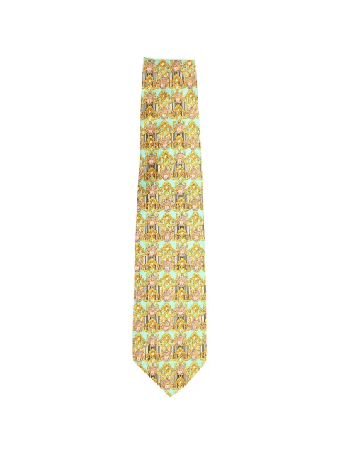 Versace Pre-Owned Medusa-print silk tie Green MRPPUGBAC278158M