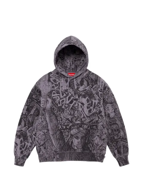 Supreme Liberty-print hoodie Purple SU28096