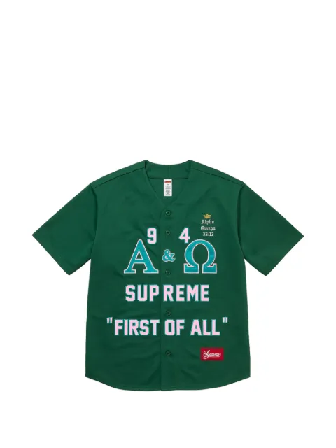 Supreme Alpha Omega baseball jersey shirt Green SU28092