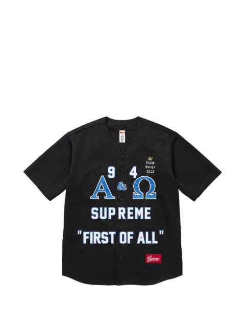 Supreme Alpha Omega baseball jersey shirt Black SU28093