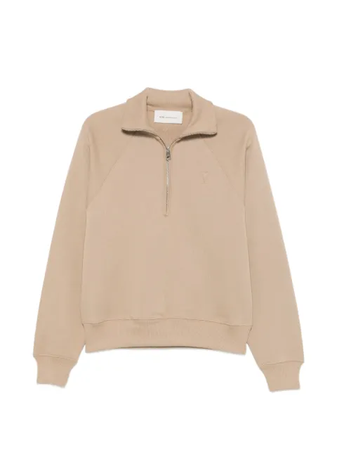 AMI Paris Ami de Coeur quarter-zip sweater Neutrals USW798747