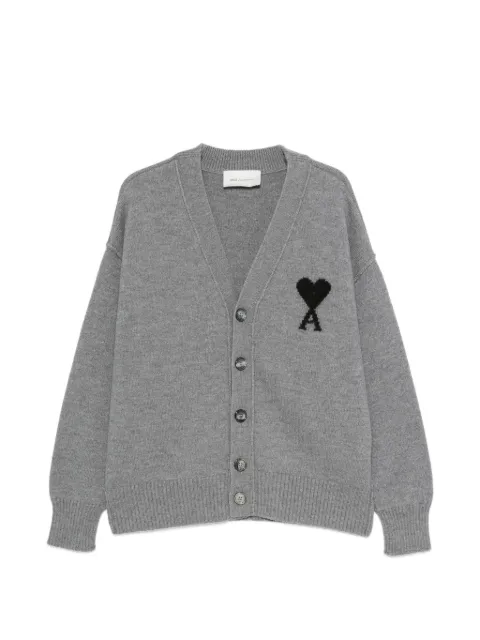 AMI Paris Ami de Coeur buttoned cardigan Grey UKC367018
