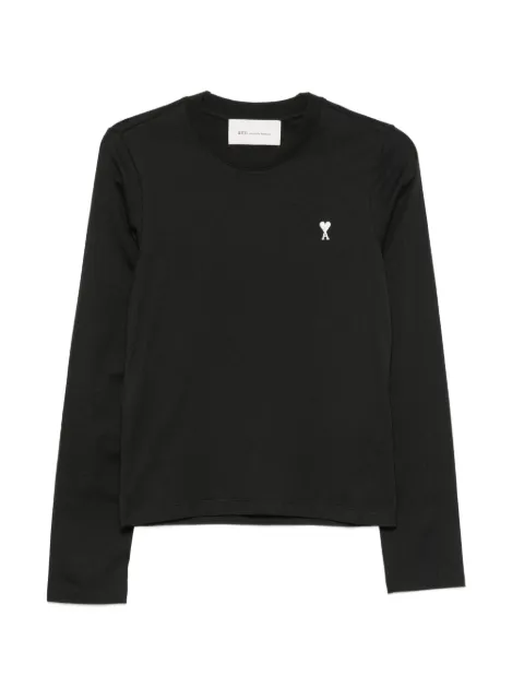 AMI Paris Ami de Coeur long-sleeve T-shirt Black FTS417724