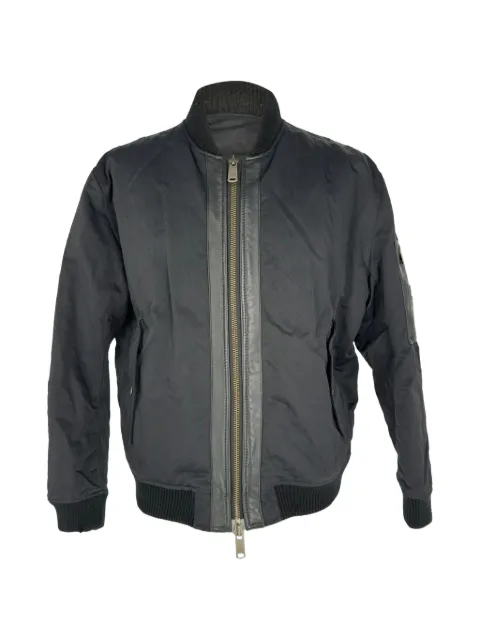 Alexander McQueen Pre-Owned 2010-2020s leather-trim bomber jacket Black RFCPUGBCL766669M