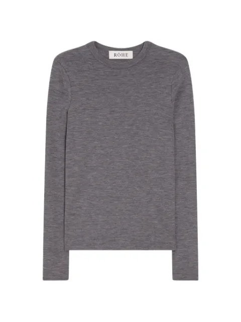 Róhe fine-knit long-sleeved T-shirt Grey 40920097