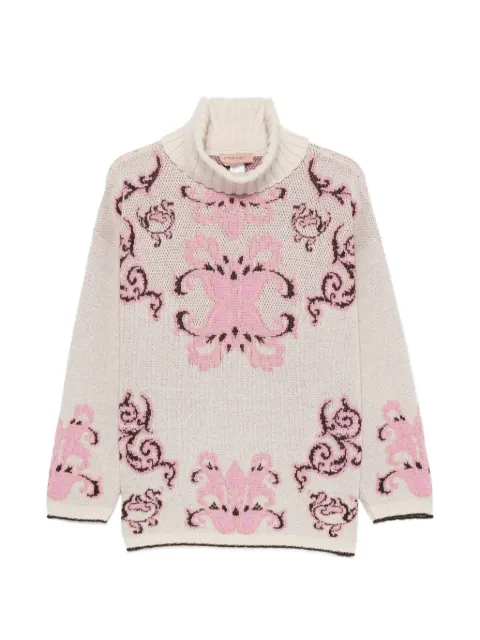 TWINSET intarsia-knit roll-neck sweater Neutrals 262TP3485