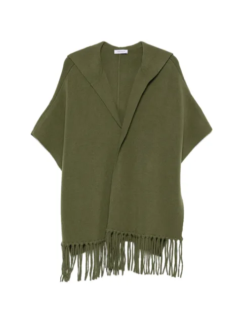 Philo-Sofie fringed hooded cape Green PS2654