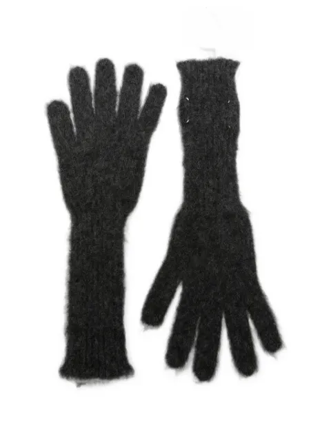 Maison Margiela brushed-knit four-stitch gloves Grey S50TS0057M13315