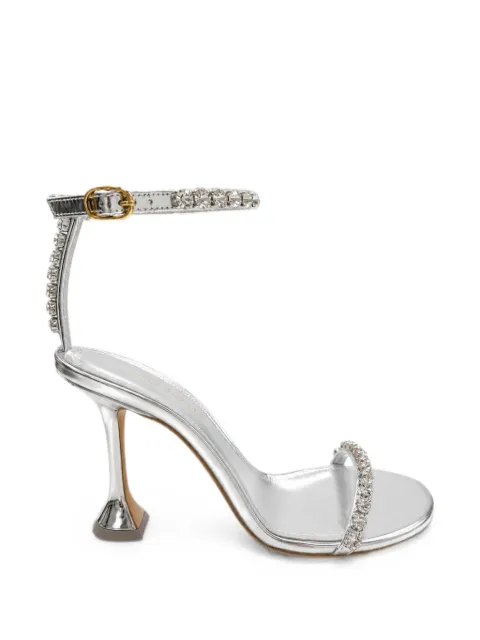 Amina Muaddi Gigi crystal-embellished sandals Silver GIGISANDAL95SILVERMIRROR
