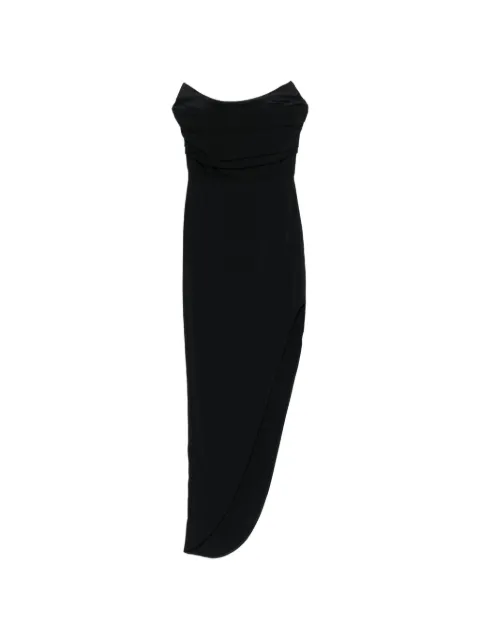 ROOM76 asymmetrical-hem strapless maxi dress Black FRAS25536