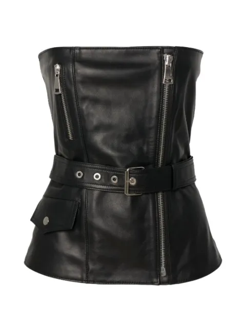 Manokhi Jeans belted strapless top Black A00000889