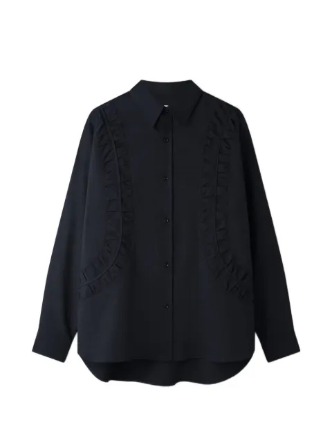 SAGE NATION Fossil ruched-panel shirt Black S148CHARCOAL