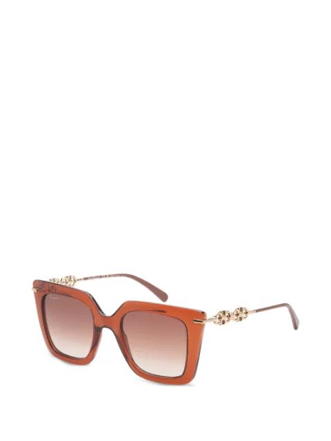 Ferragamo Eyewear Gancini geometric-frame sunglasses Brown SF1041S23251