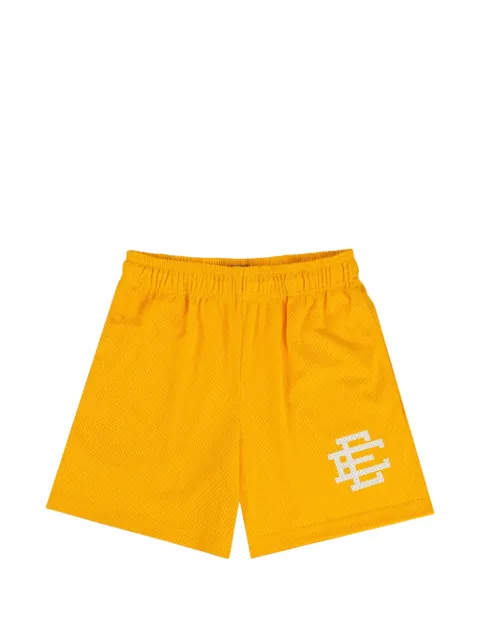 ERIC EMANUEL Basic logo-print mesh shorts Yellow EEBSCGLD