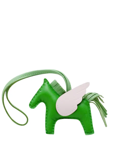 Hermès Pre-Owned 2023 Milo Lambskin and Swift Grigri Rodeo Pegase Bag Charm PM key chain Green 0VVFV170SCUA6J5Y