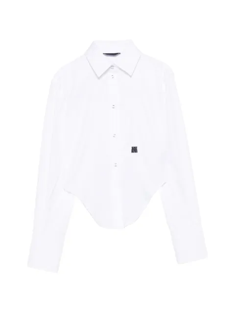 WRSTBHVR Quinn logo-embroidered shirt White W4026SB3764