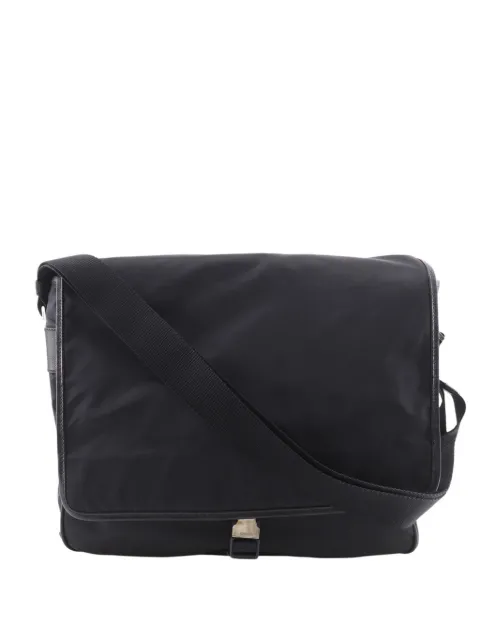 Prada Pre-Owned 2010-2026 Tessuto Buckle Messenger Bag crossbody bag Black 9PJ4ZZ1WAVEFI6VH