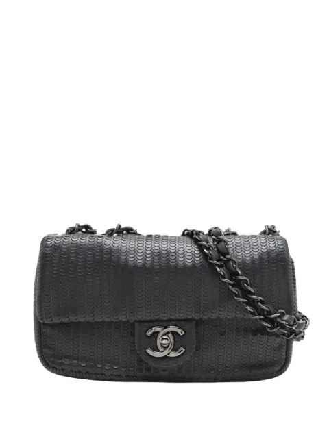 CHANEL Pre-Owned 2014 CC Lambskin Laser Cut Single Flap shoulder bag Black 267FVCX2Q4WZ8NEZ