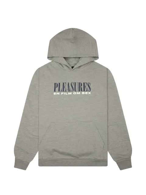 Pleasures logo-print pouch-pocket hoodie Grey P26SU040HEATHER