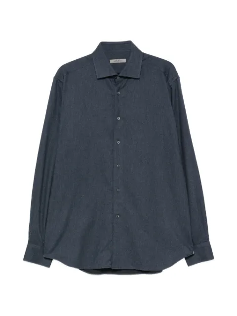 Corneliani spread-collar long-sleeve shirt Blue 28P1002A11510001