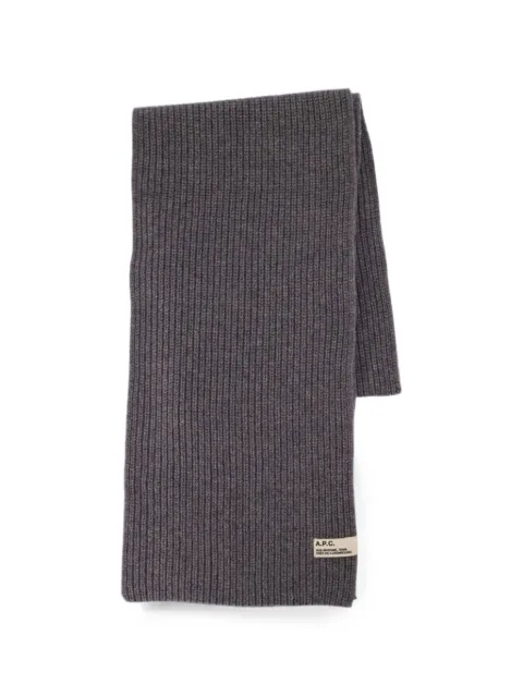 A.P.C. Sasha ribbed-knit scarf Grey WVBBRM15264