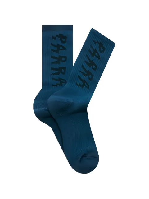 BY PARRA Spiked logo-knit ribbed socks Blue 55560