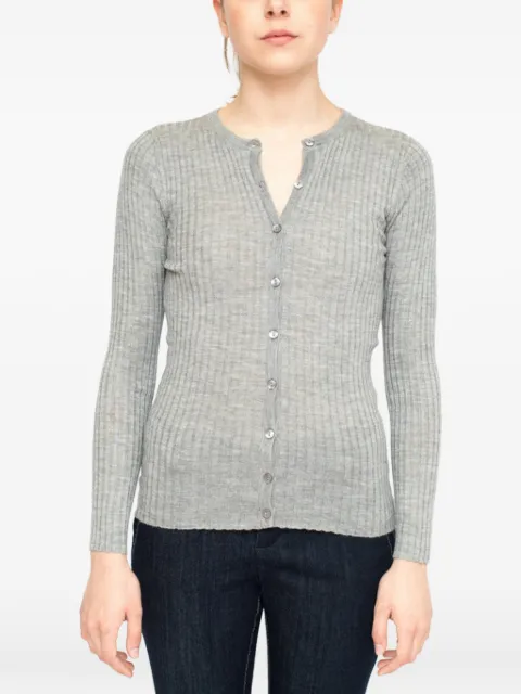 La-Rose ribbed-knit cashmere cardigan Grey 25623