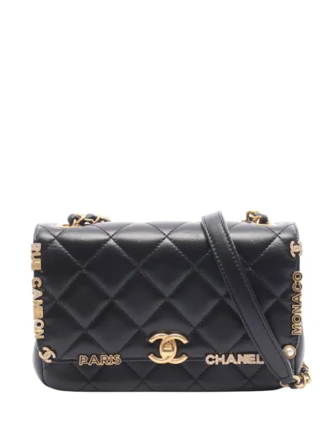 CHANEL Pre-Owned 2021-2026 Quilted Lambskin Paris Monaco Flap crossbody bag Black IGV8VT5XQXGJ1E53