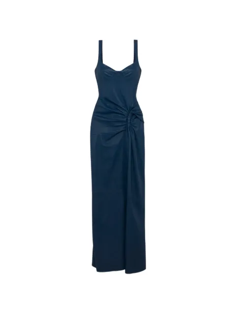 SIMKHAI Lyle draped leather maxi dress Blue 2261258DP