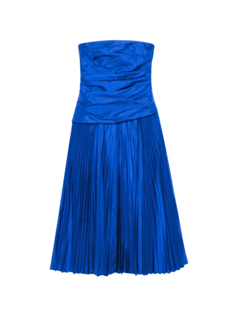 SIMKHAI Arie strapless pleated midi dress Blue 1261183F