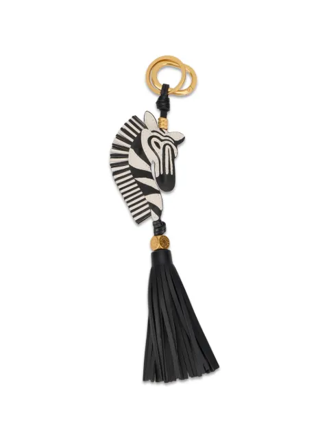 GIANNI CHIARINI zebra-motif tassel keyring Black PCZEBRA03