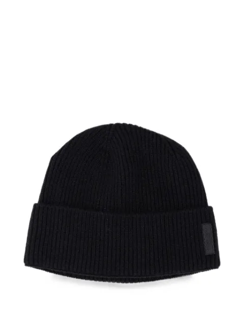 Giorgio Armani ribbed-knit cashmere beanie hat Black 7473031A505