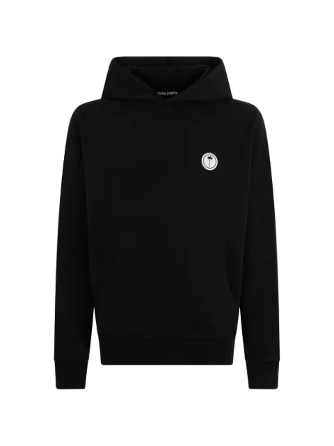 Palm Angels logo-patch hoodie Black PAMBB03F26FL03