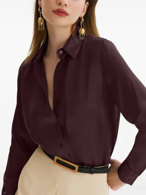 FRAMBOISE Fremont silk shirt Brown FREMONT