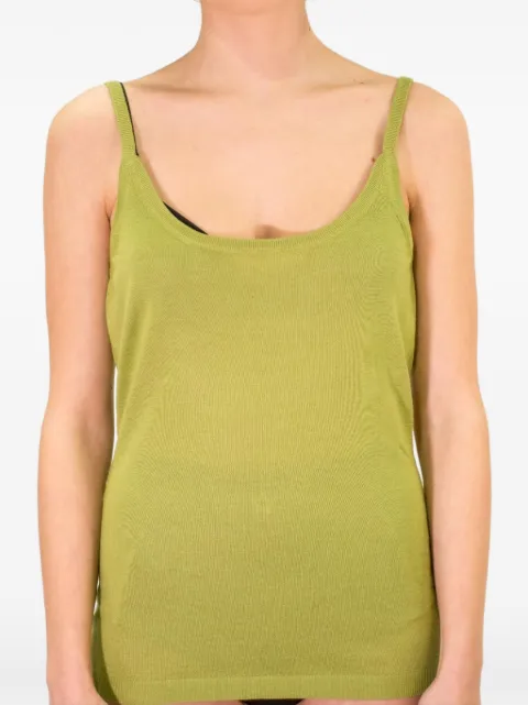 La-Rose fine-knit scoop-neck tank top Green MG30332798