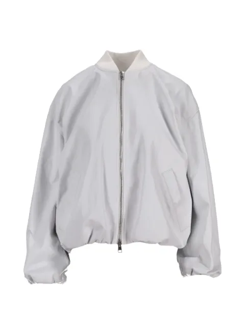 La-Rose nappa leather bomber jacket Grey 1502NAPPABIANCO