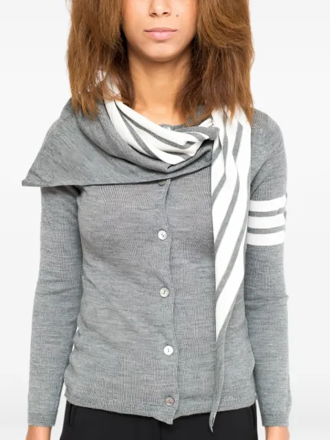 La-Rose striped knitted scarf Grey 23003001094