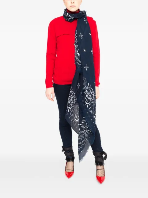 La-Rose cashmere jabot scarf Red 38640063