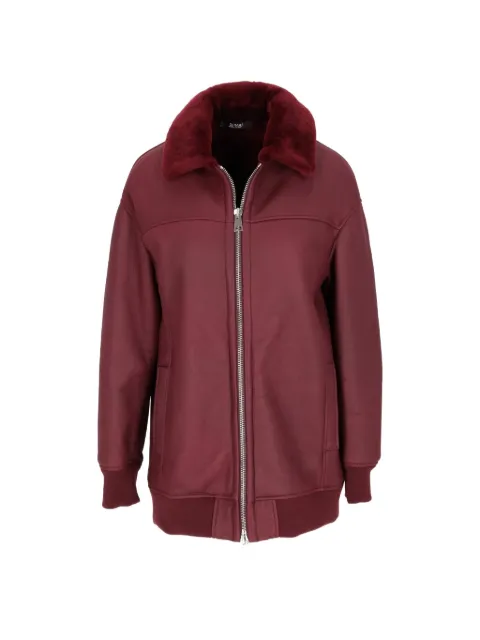 La-Rose shearling-collar bomber jacket Red 1449BO