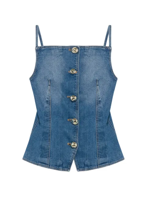 SIMKHAI Junie studded denim top Blue 1262014DNSAL