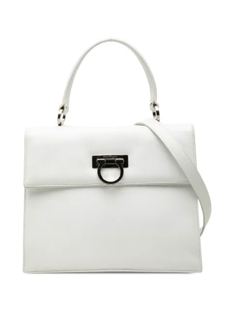 Ferragamo Pre-Owned 1990-2010 Leather Gancini satchel White 4EJKAD7KGS8CIIJ8
