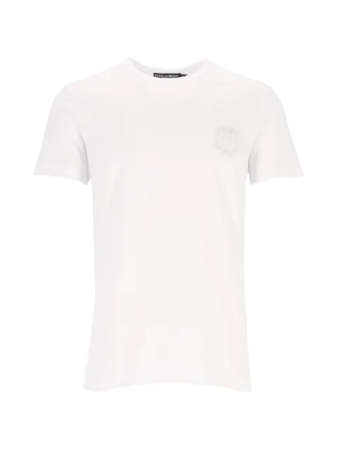 Dolce & Gabbana logo-embroidered T-shirt White G8TQ8Z