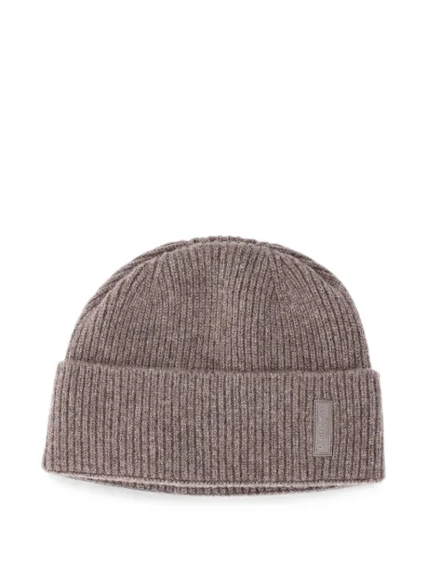 Giorgio Armani ribbed-knit cashmere beanie hat Brown 747303