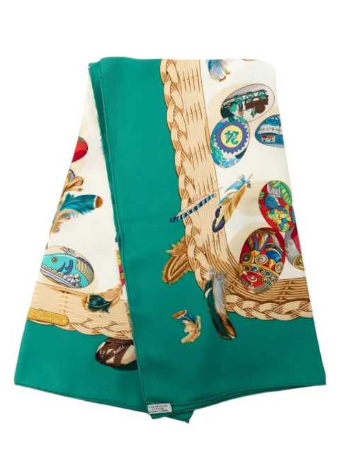Hermès Pre-Owned 2000-2026 Couvee d Hermes Silk Scarf 90 scarves Green JPX42JLIIXZDYJTZ