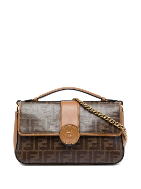 Fendi Pre-Owned 2010-2026 Zucca Crystal Double F Baguette satchel Brown UR1OVU910ZF7ESX1