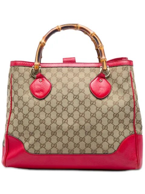 Gucci Pre-Owned 2016-2026 GG Canvas Bamboo Diana tote bag Neutrals UP8WYBQQAB31WNFF