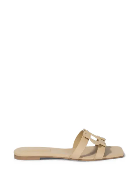 SIMKHAI Monogram leather slides Neutrals 224S018LCAMEL