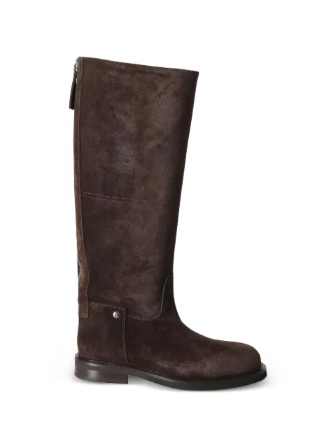 POEVE rear-zip knee-high boots Brown EV01099