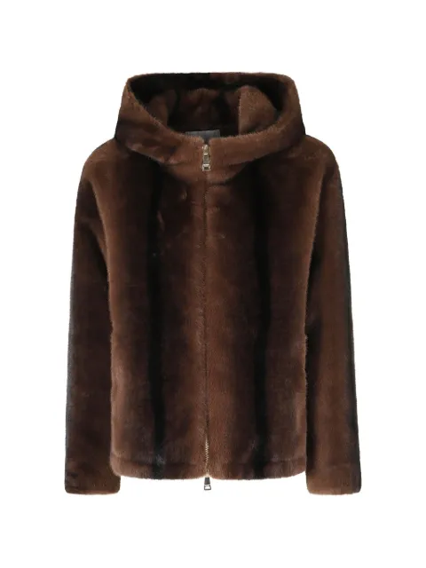 ERMANNO FIRENZE faux-fur hooded jacket Brown D49ED066E95