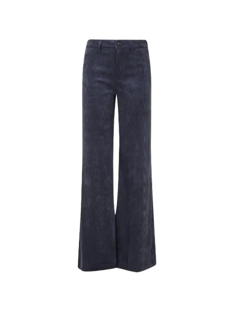 ERMANNO FIRENZE glitter-detail corduroy flared trousers Blue D49EP047E4C